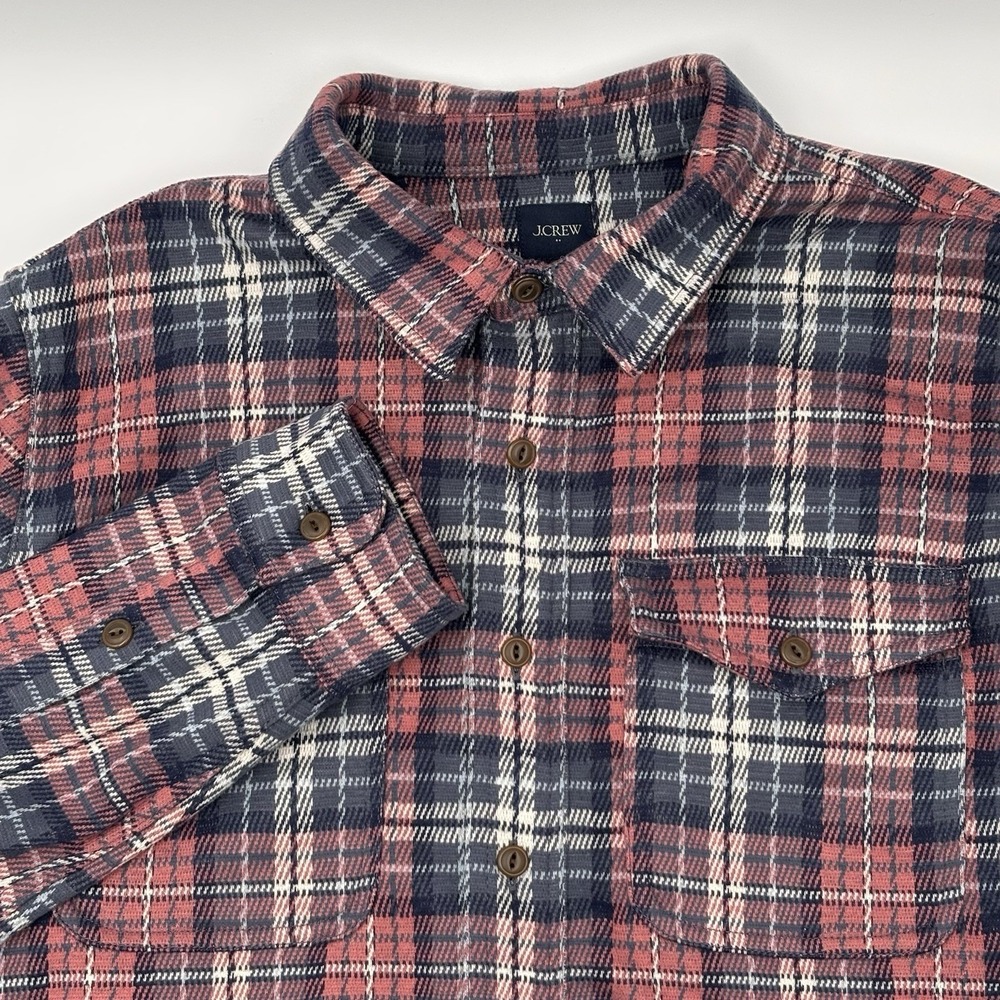 J.Crew‎ Men's Double-Knit Work Shirt Jacket Plaid NWT $120 Medium CA914 Shacket